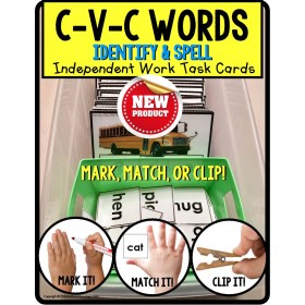 CVC Words with Pictures READING STRATEGY for Independent Work Baskets TASK BOX FILLER ACTIVITIES